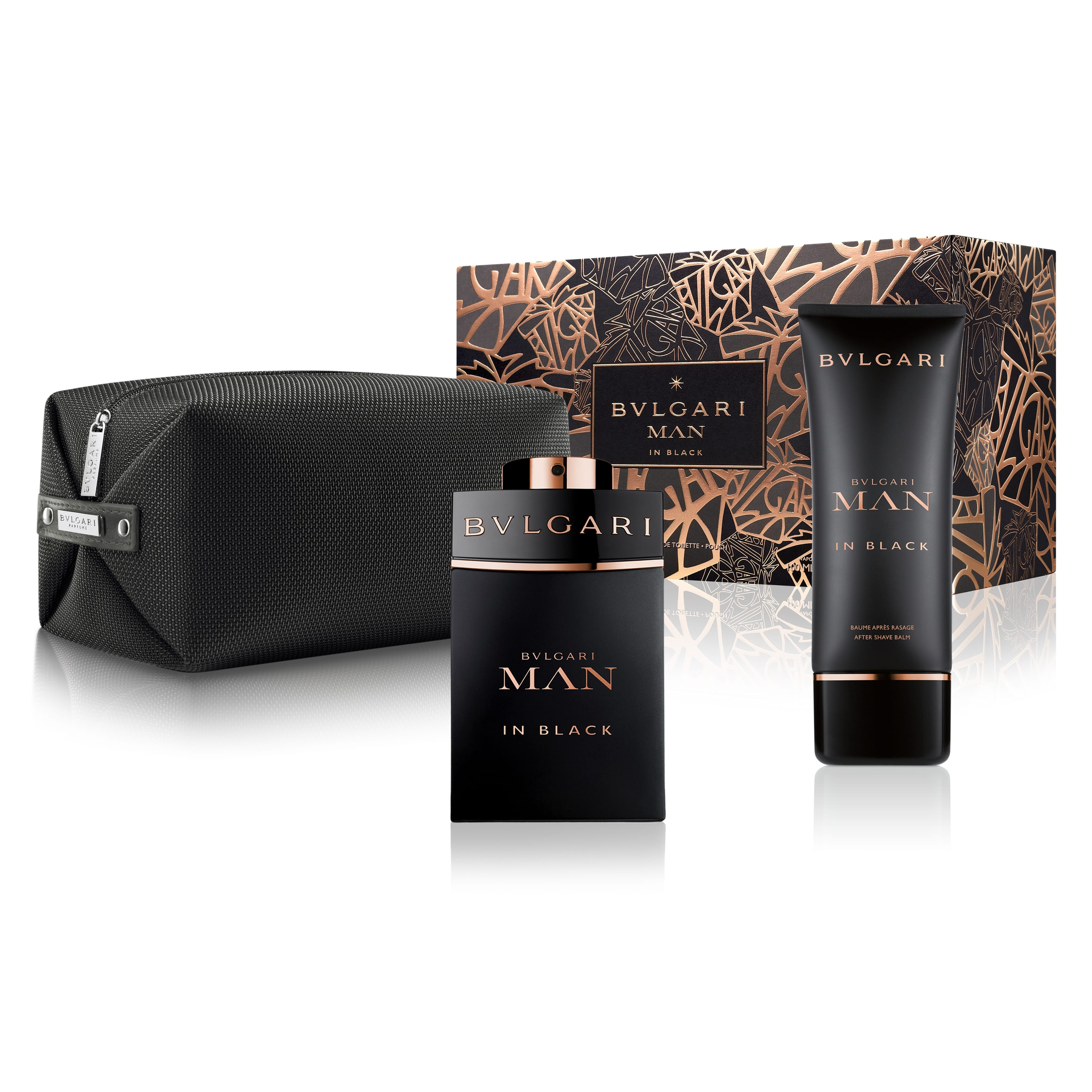 Bộ set nam BVLGARI Man In Black (EDP 100ml+ 1 Sữa dưỡng da sau cạo râu 100ml + 1 Túi đựng mỹ phẩm)