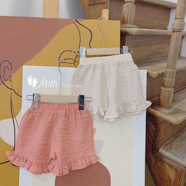 Bộ đũi cộc tay cho bé gái 2 màu