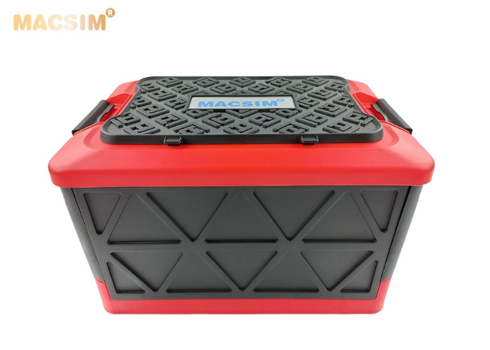 Hộp đựng đồ gấp gọn 2 ngăn 50L màu đỏ pha đen kích thước 50cm x 34cm x 31cm - hộp đựng đồ trong cốp ô tô nhãn hiệu Macsim chất liệu PP cao cấp