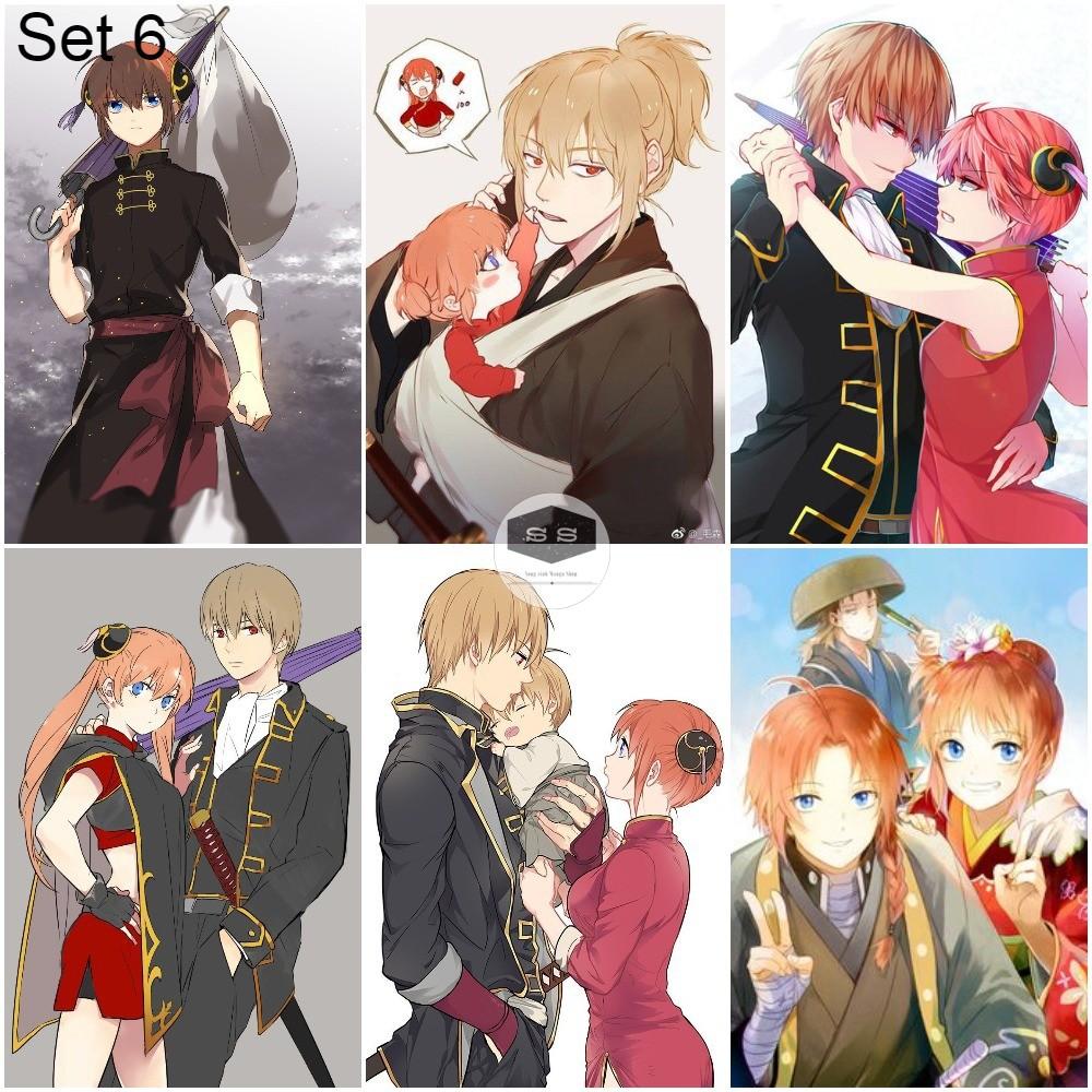 Bộ 6 Áp phích - Poster Anime Gintama - Linh hồn bạc - A3, A4, A5
