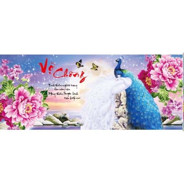 Tranh đính đá vợ chồng trăm năm viên mãn 
cm chưa đính - YN5356