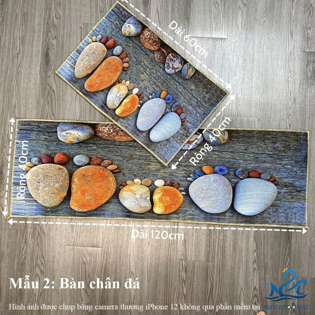 Thảm bếp lau chân 3D M2T Bedding, Thảm trải sàn tết chống trơn trượt trang trí siêu thấm hút