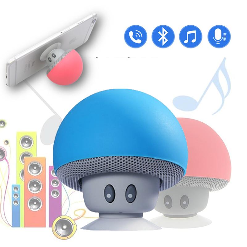 Phim hoạt hình loa bluetooth di động âm thanh nổi ngoài trời Subwofer Mini Mushroom không dây loa không thấm nước điện thoại điện thoại Color: Pink