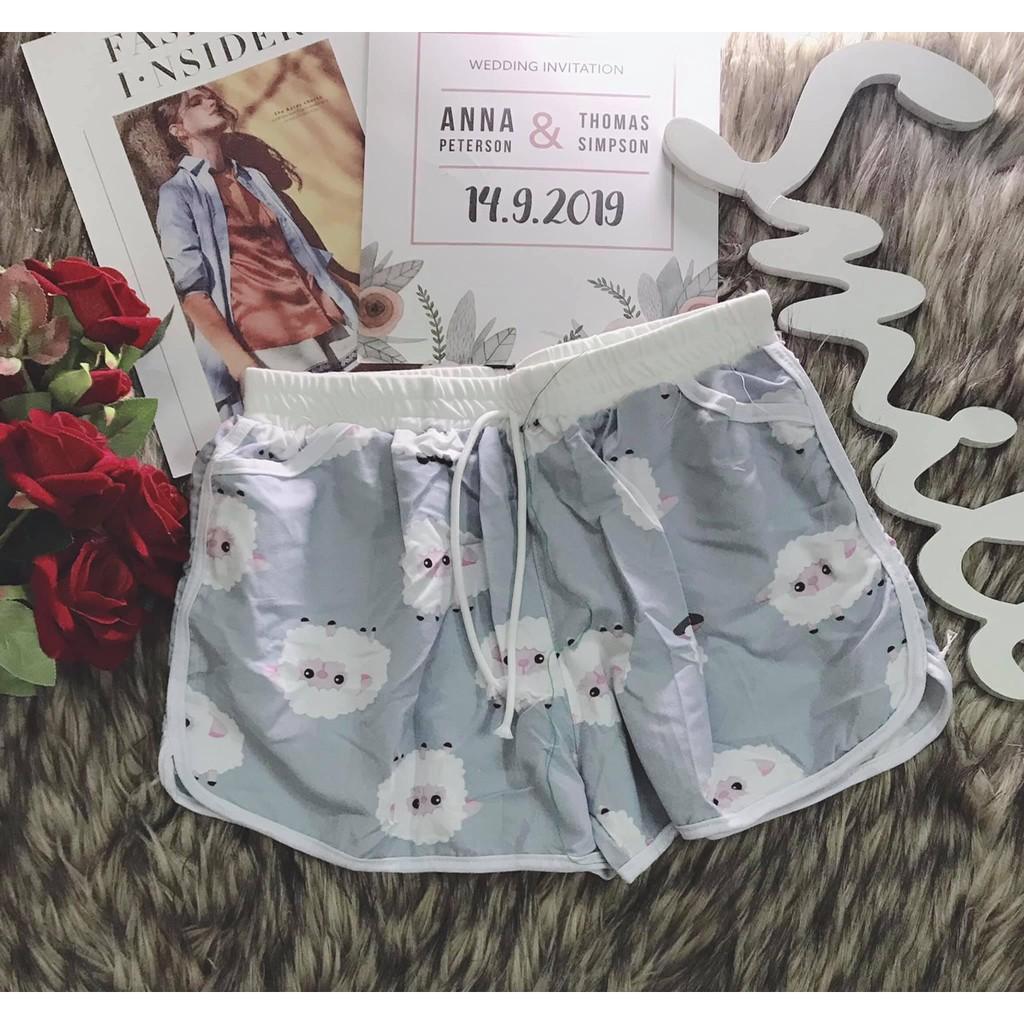 Quần đùi nữ lụa mịn, quần shorts mặc nhà, đi chơi, đi bơi 58kg đổ lại mặc vừa QD01