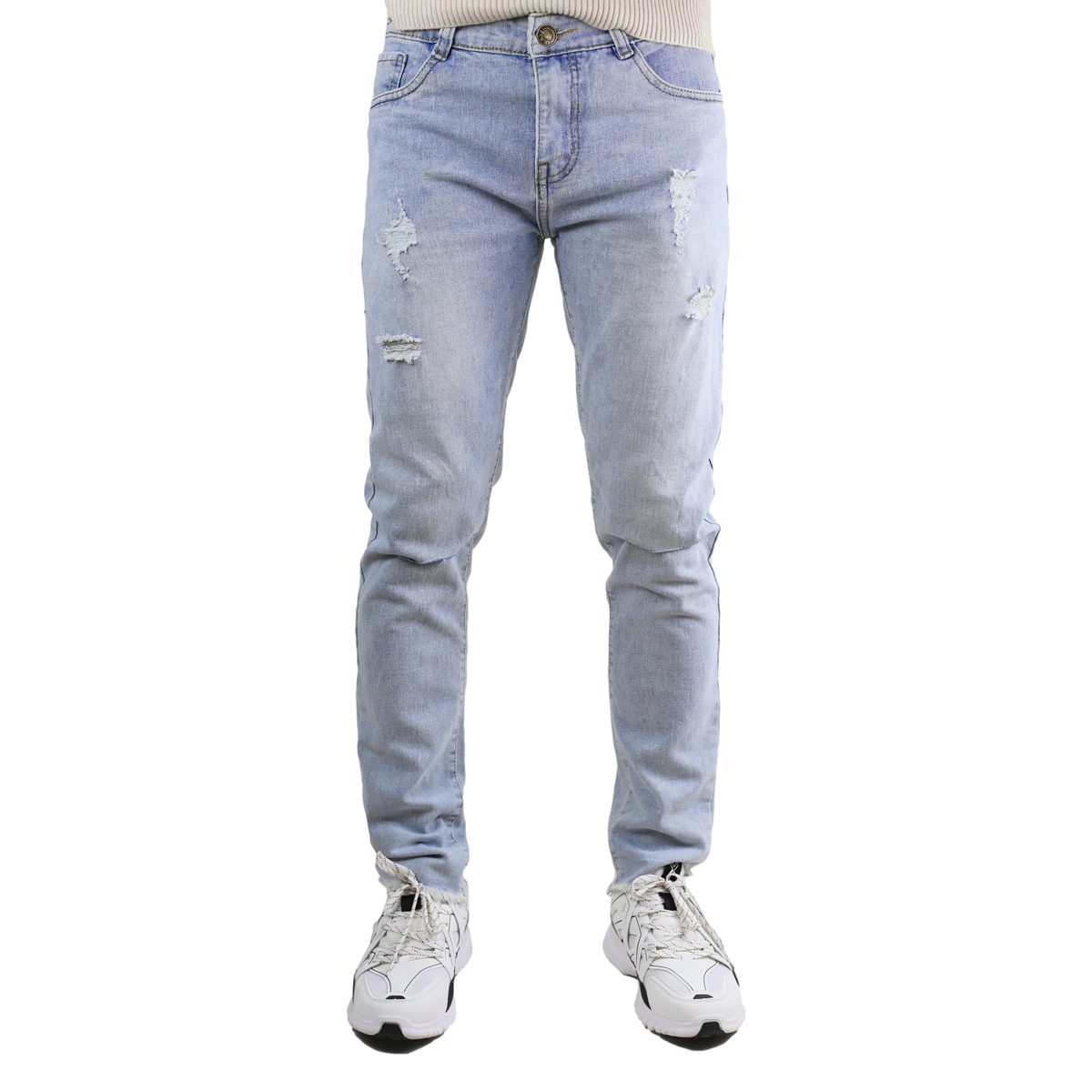 Quần Jeans Nam Rách Gối Dáng Skinny SZone SQB601