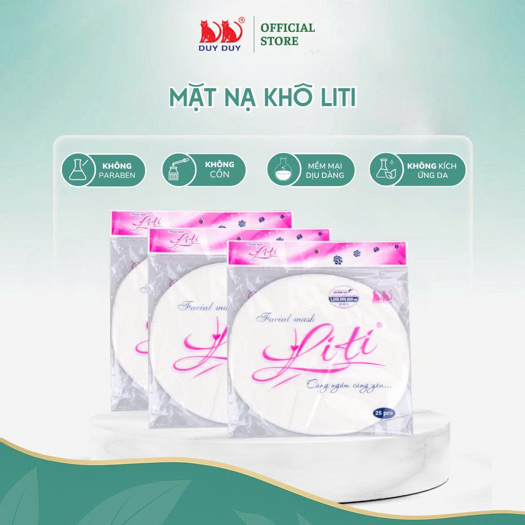 Combo 10 Gói Mặt nạ khô Liti vải rayon mềm mịn 25 miếng (21x23cm) không hóa chất chuyên chăm sóc da mặt