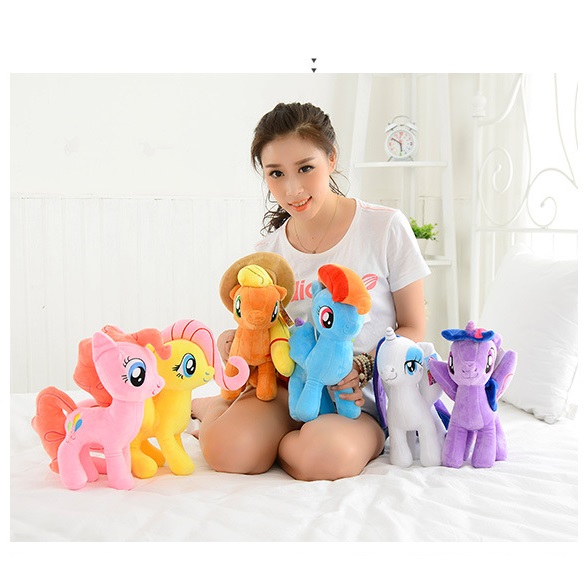 Gấu bông ngựa pony nhiều màu, quà tặng thú nhồi bông kỳ lân nhập khẩu cao cấp