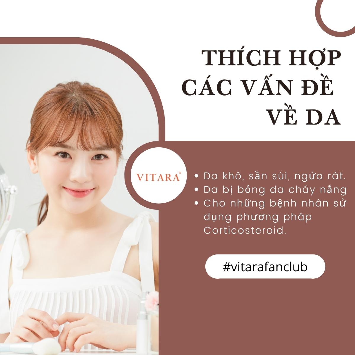 Gel thoa da bị kích ứng Vitara Aloe Vera thích hợp cho da khô, sần sùi, bị bỏng, cháy nắng 70g