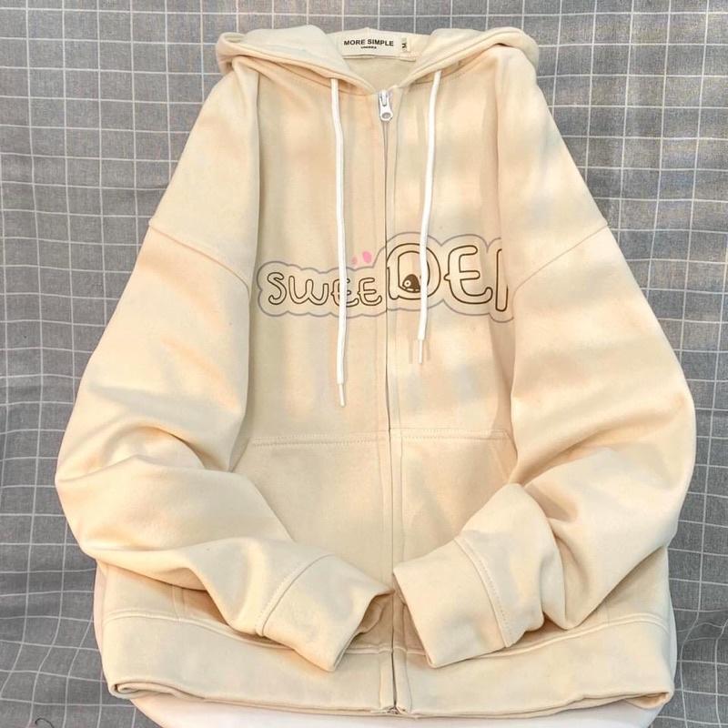 Áo Khoác Hoodie Zip ABC Form Rộng Oversize Unisex Vải Nỉ