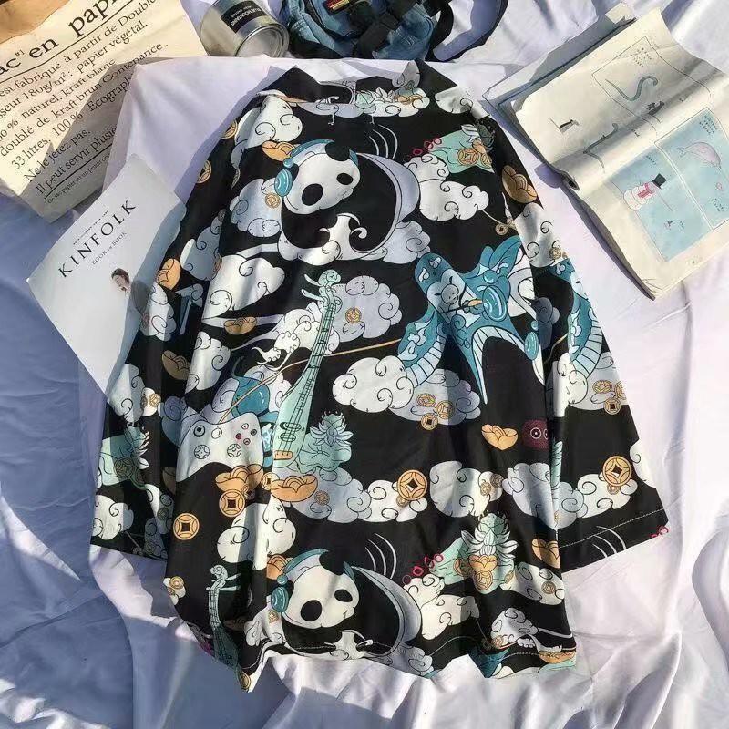 Áo Sơ Mi Nam Tay Ngắn In Hình Gấu Trúc Cá Tính