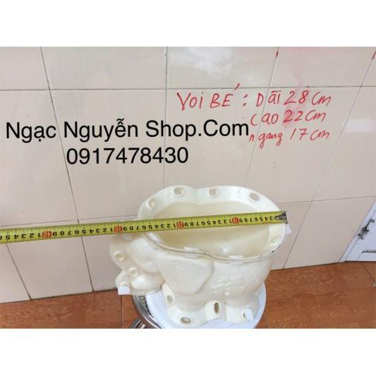 Khuôn đúc chậu hình con voi to dài 45cm cao 30cm ngang 25cm đổ úp đáy