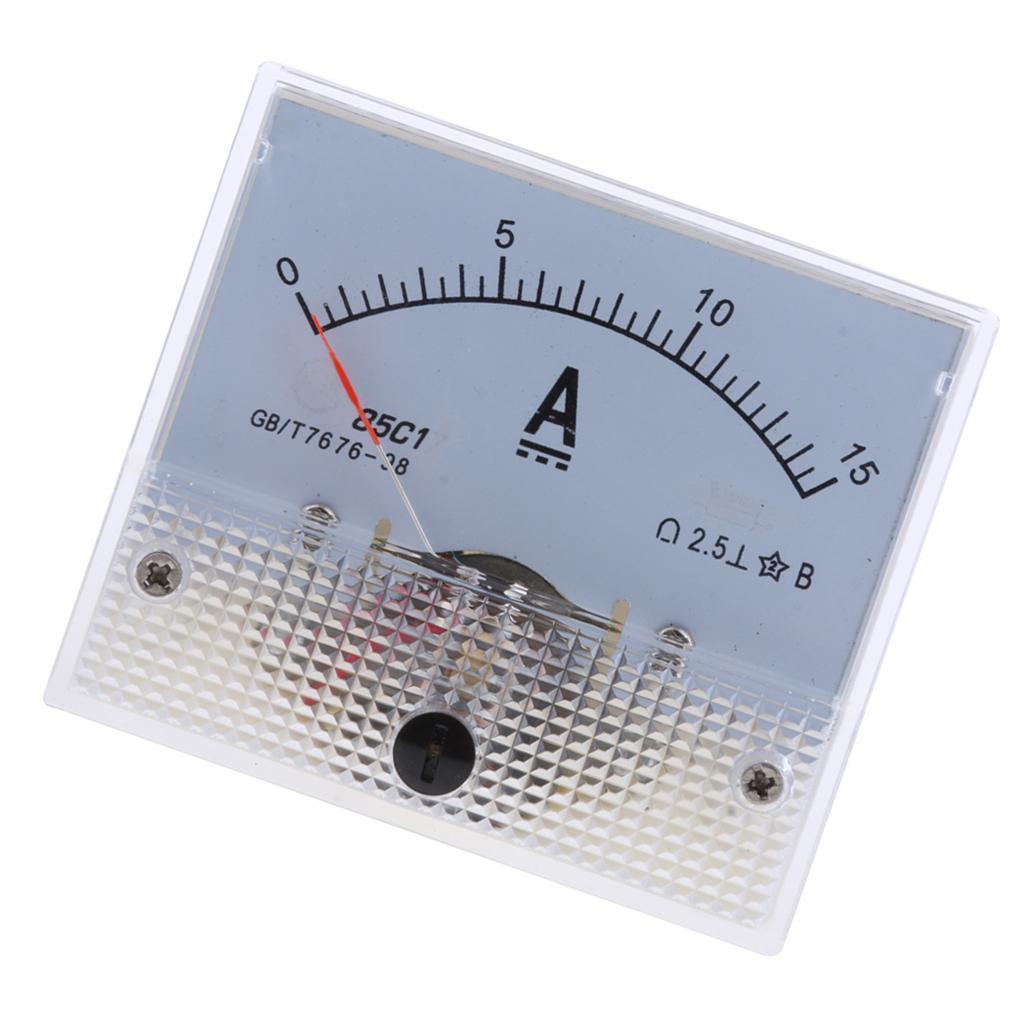 2x DC Ammeter Analog Panel Meter Amp Meter Current Pointer 0-15A 0-20V