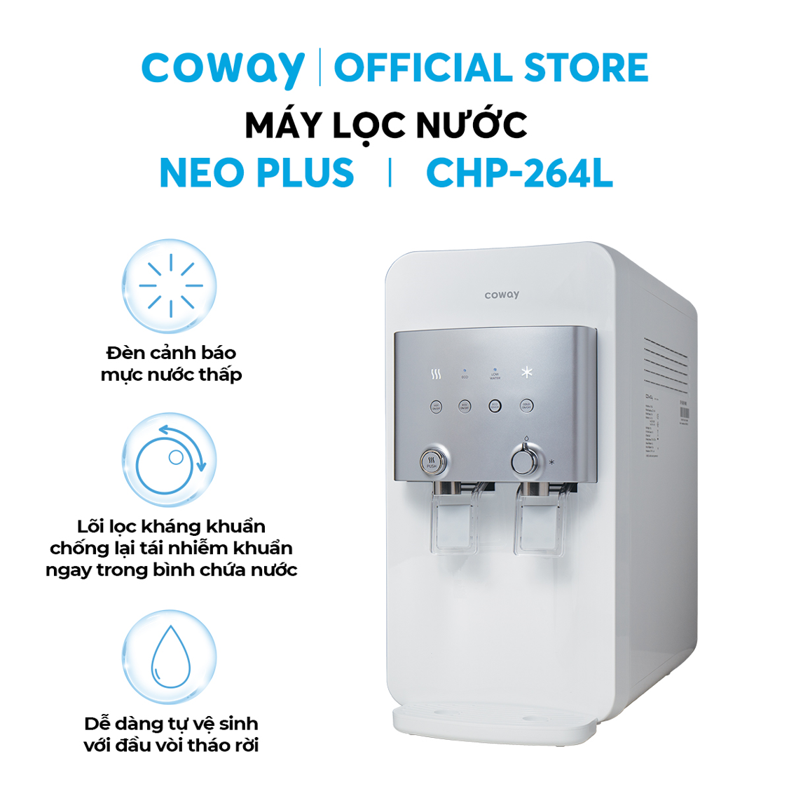 Máy lọc nước nóng lạnh Coway Neo Plus CHP-264L - Hàng chính hãng