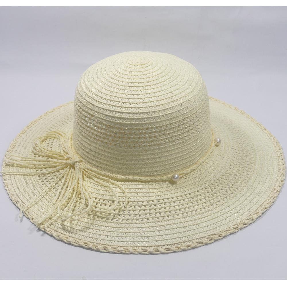 Nón Cói vành rộng 10cm, vòng đầu53-58,59cm - chất liệu cói thắt nơ hoạ tiết ngọc xung quanh thích hợp cho chị em phụ nữ