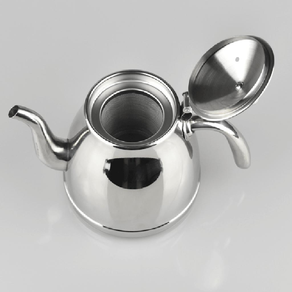 1.5L Stainless Steel Teapot Tea / Coffee Pot Kettle with Mesh Filter Infuser