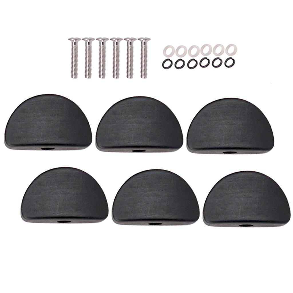 Sunnimix 6 Chiếc Hình Bán Nguyệt Hình Đàn Guitar Điện Chỉnh Chốt Nắp Chỉnh Âm Máy Đầu Thay Thế Nút Núm, Đen
