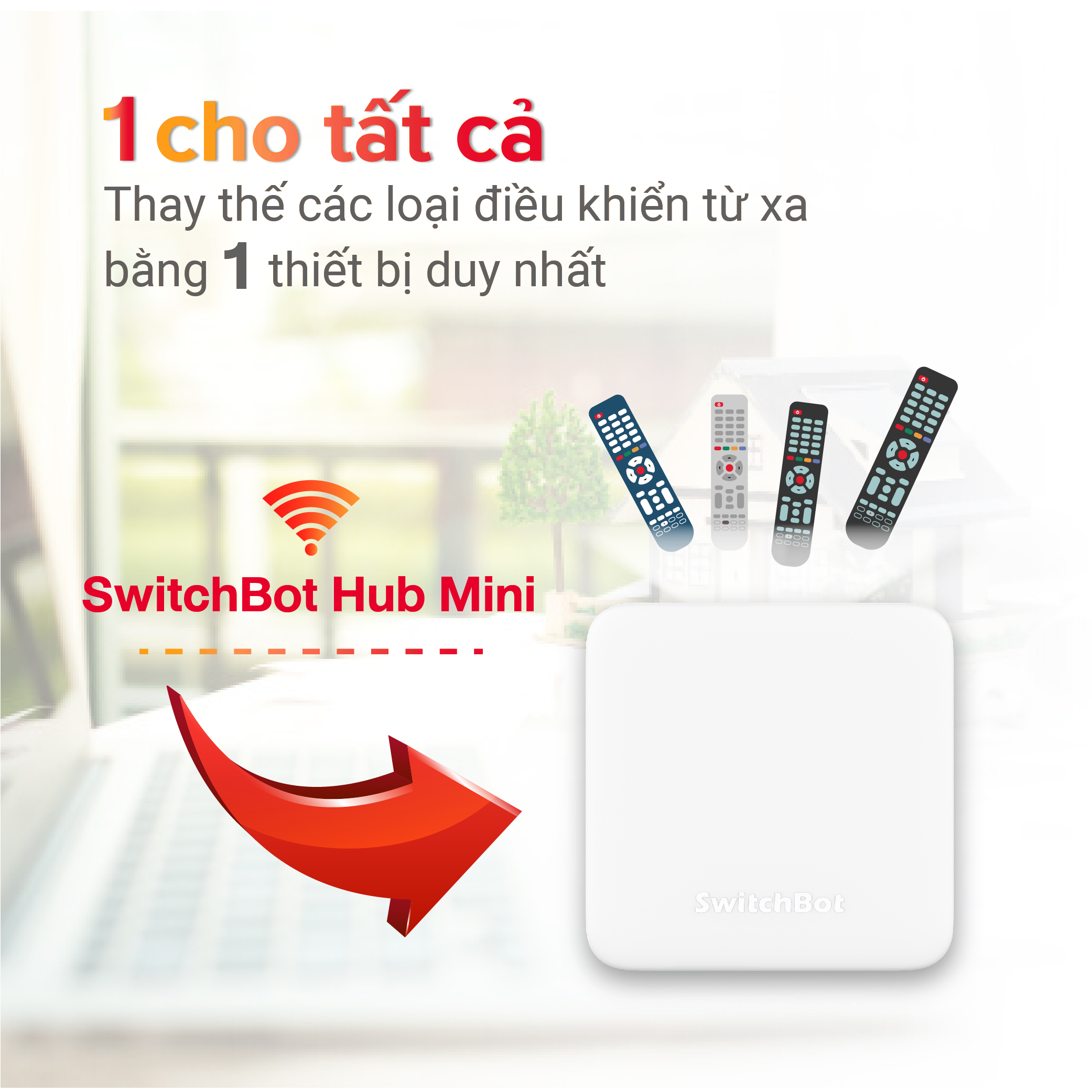 Bộ điều khiển trung tâm thông minh SWITCHBOT Hub Mini -Hàng chính hãng- IR blaster, kết nối Wifi cho các thiết bị cùng hệ, điều khiển máy lạnh, tương thích với Alexa, Google Home, HomePod, IFTTT