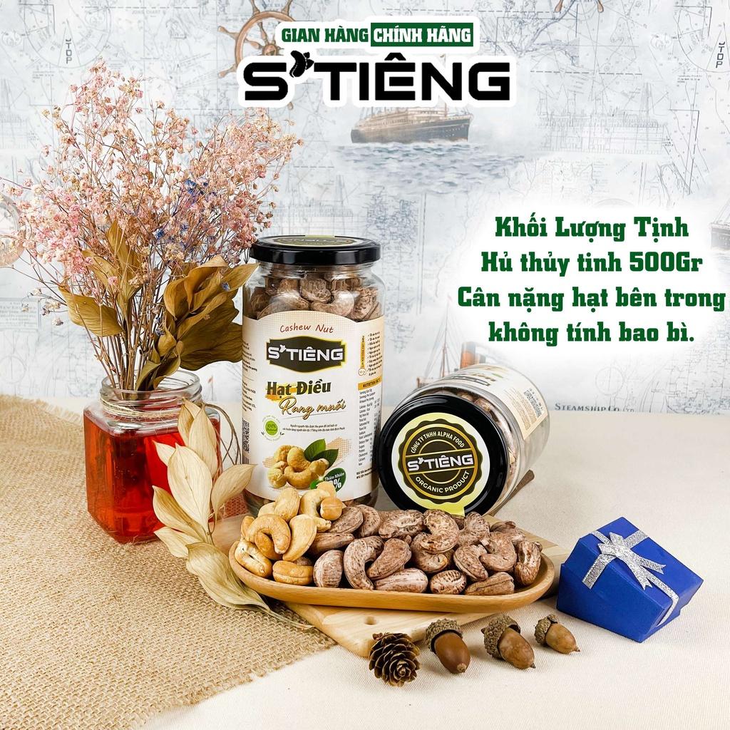 500Gr Hạt Điều Rang Muối STIENG Bình Phước Nguyên Hạt Loại 1 A+ Còn Vỏ Lụa Hủ Thủy Tinh
