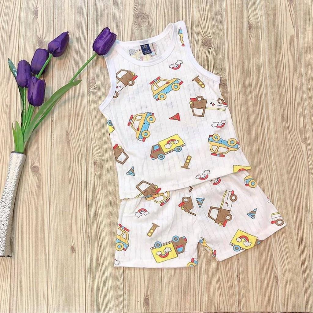 Bộ ba lỗ cotton giấy cho bé trai/ bé gái