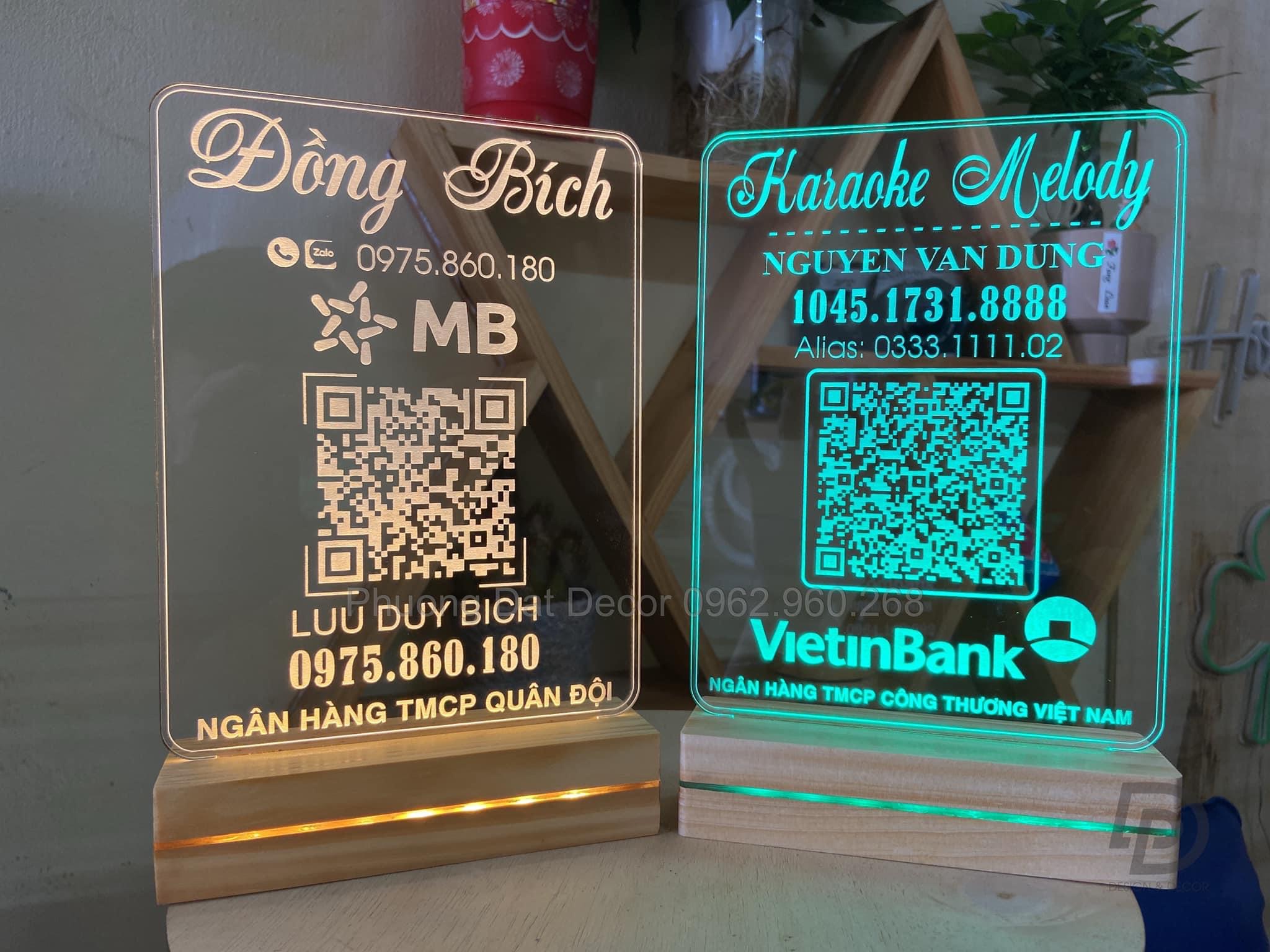 Logo shop - Bảng STK quét mã QR - Đèn led mica