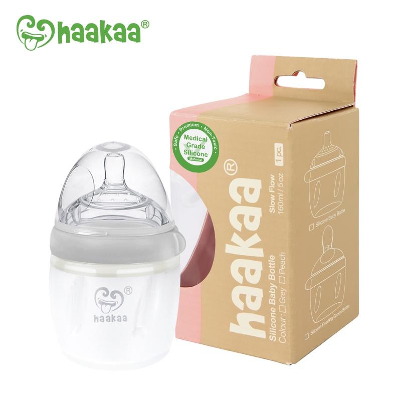 Bình sữa Gen.3 Haakaa silicone - Không chứa BPA, PVC và phthalate - Dễ dàng chuyển đổi cốc hứng sữa, bình trữ sữa, bình thìa ăn dặm