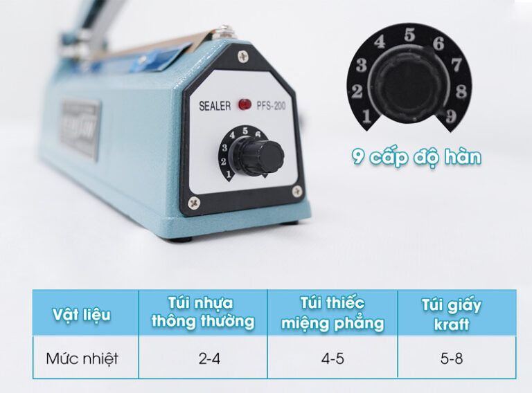 Máy hàn miệng túi mini dập tay Kunba PFS400 NEWSUN - Nhanh chóng, kín khít, đẹp mắt - Hàng chính hãng