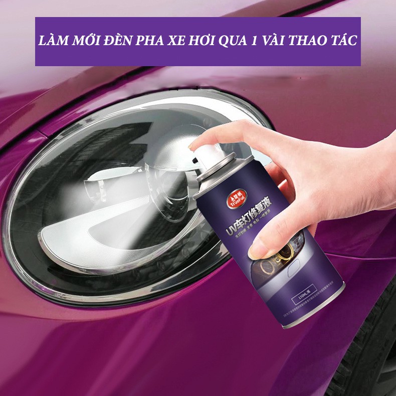 Dung dịch UV Vệ sinh phục hồi làm mới cho đèn pha ô tô