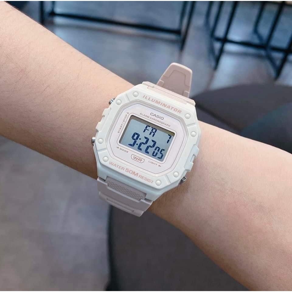 Đồng hồ nam dây nhựa Casio Anh Khuê W-218HC-4A2VDF