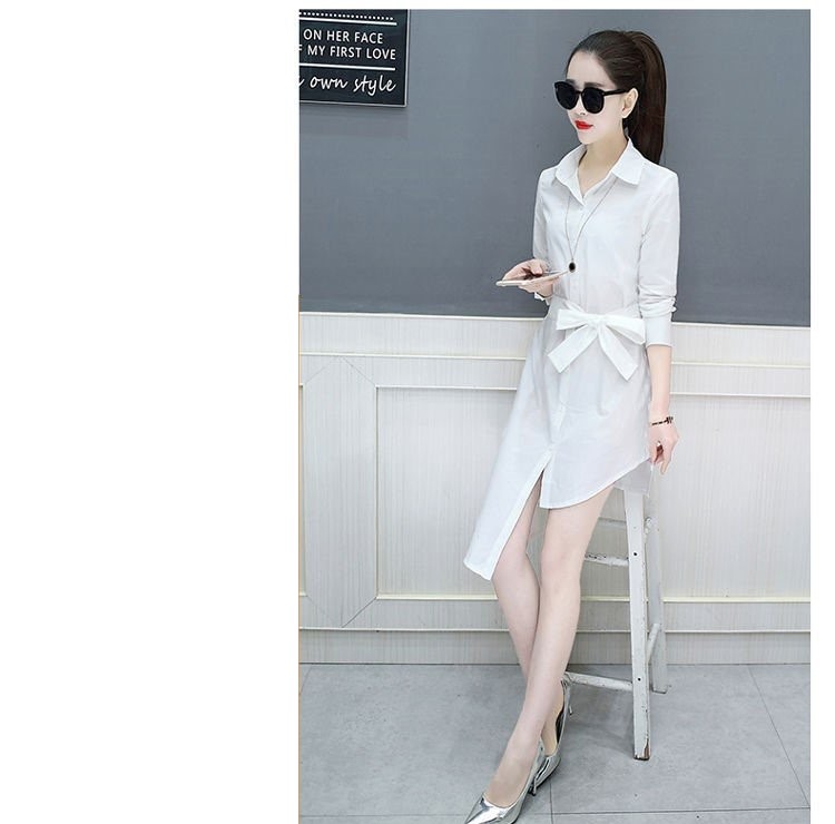 Đầm suông cổ sơ mi ARCTIC HUNTER, đầm lệch tà thời trang công sở AH92