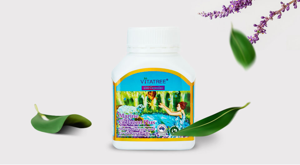 Collagen kết hợp nhau thai cừu và sữa ong chúa Vitatree Marine Collagen Plus Giúp đẹp da, mượt móng, dày tóc, mờ vết thâm tám, tàn Nhang, hỗ trợ xương khớp - QuaTangMe Extaste
