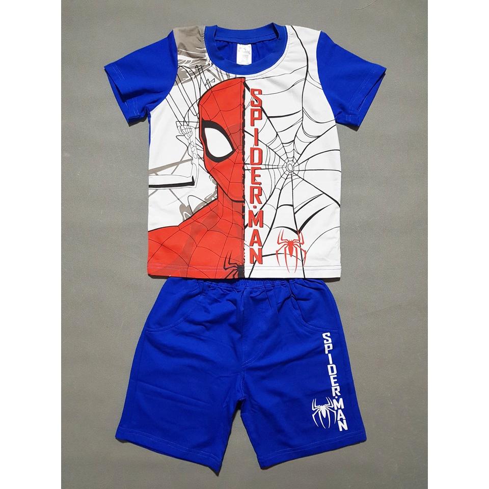 Bộ thun cotton spiderman người nhện bé trai