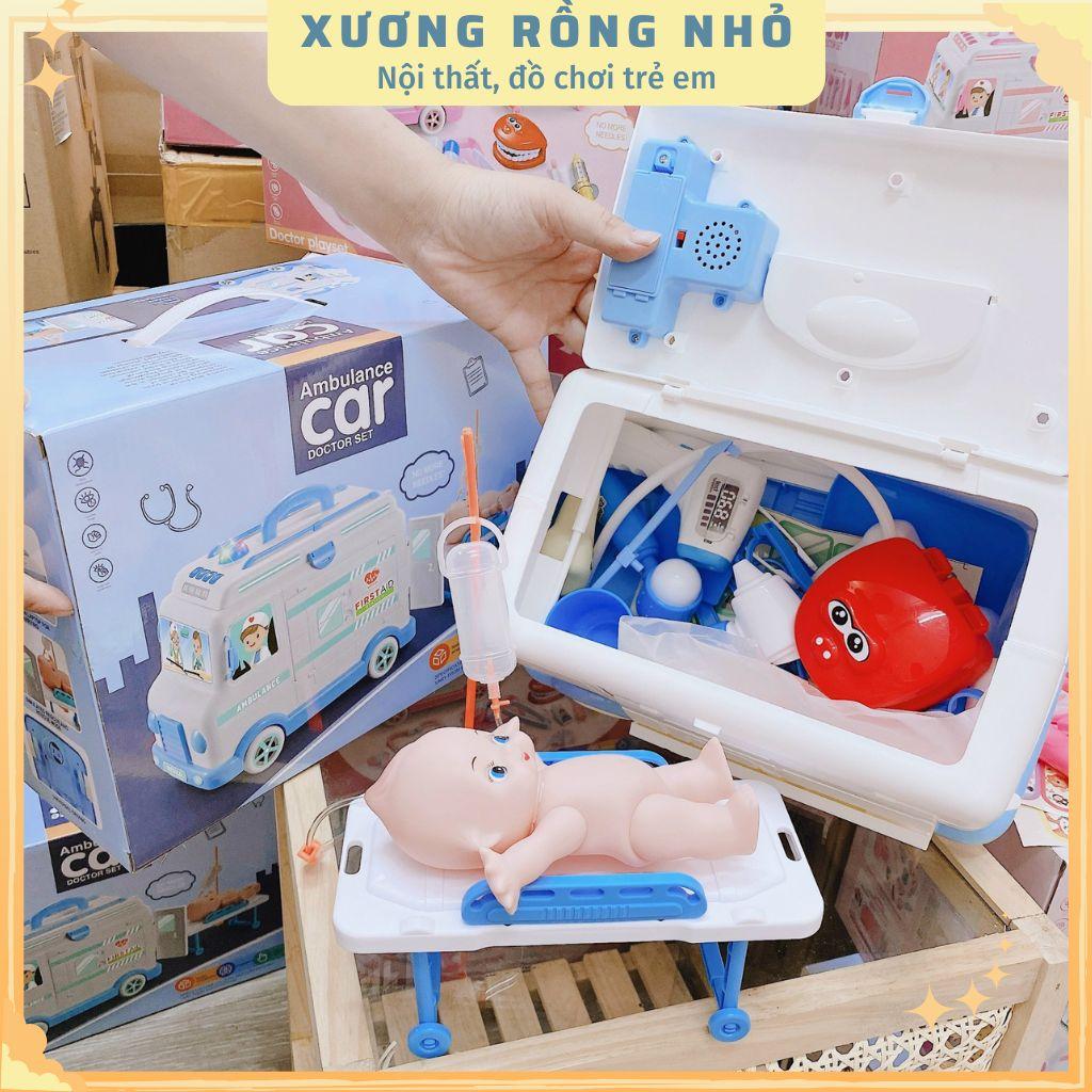 Đồ chơi bác sĩ, Xe Cứu Thương có đèn, có nhạc- Chạy PIN- kèm 30 chi tiết - đồ chơi nhập vai bác sĩ cho bé 2 - 6 tuổi