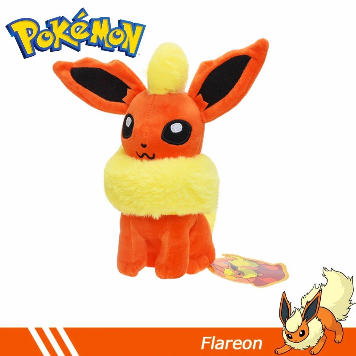Gấu bông pokemon Eevee (eevui) Flareon hệ lửa (20cm---&gt;30cm) nguyên tem nguyên tag xịn mịn đẹp hàng cao cấp, an toàn cho trẻ nhỏ