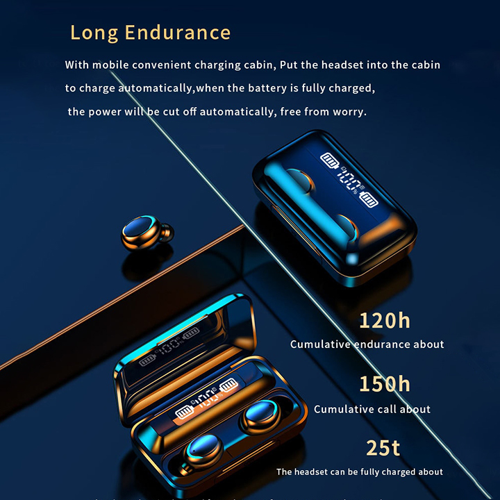 Tai nghe bluetooth không dây nhét tai True Wireless thể thao pin trâu kết nối nhanh, ổn định kèm mic hỗ trợ đàm thoại, chống ồn tốt tương thích với điện thoại, laptop, máy tính 5Tech hàng chính hãng