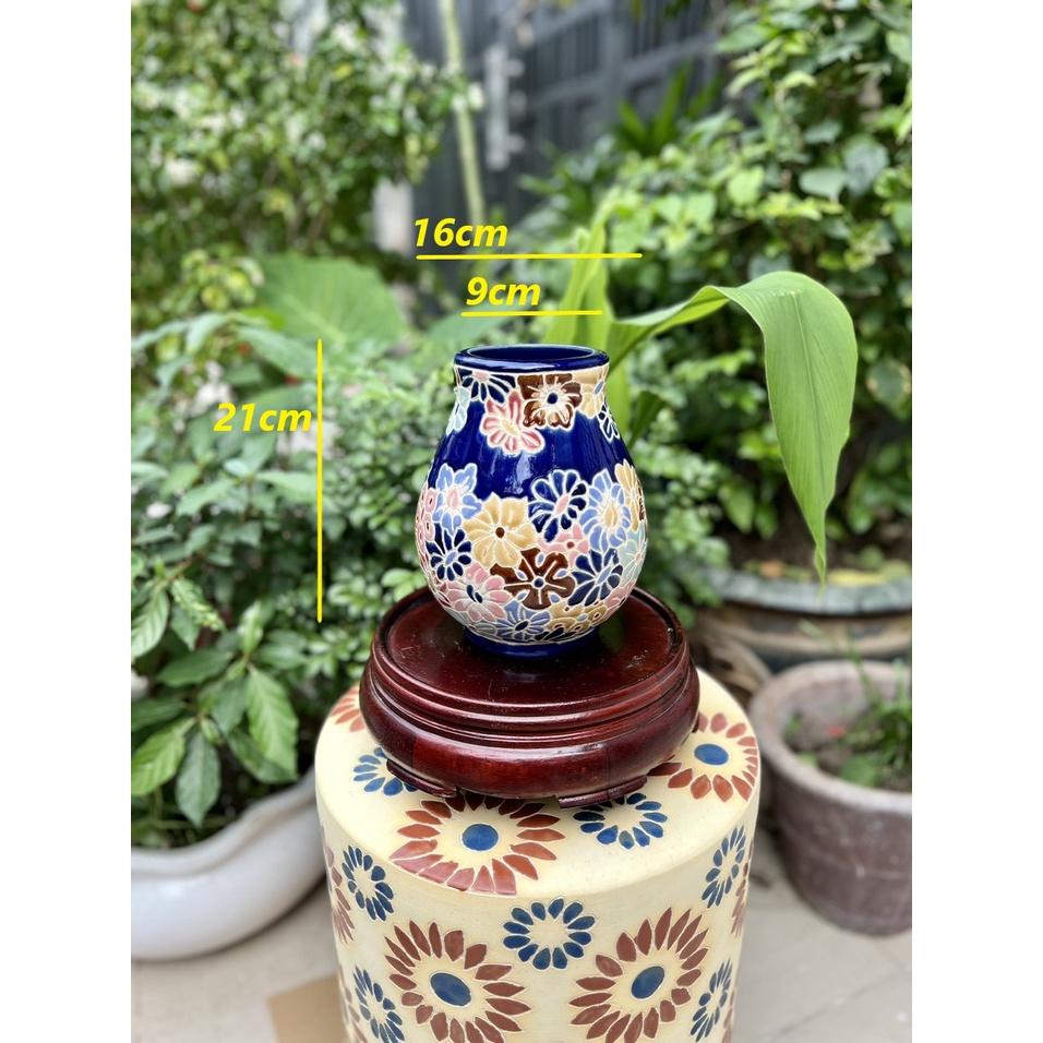 Bình Bách Hoa Nhỏ Gốm Sứ Nam Bộ 21cm