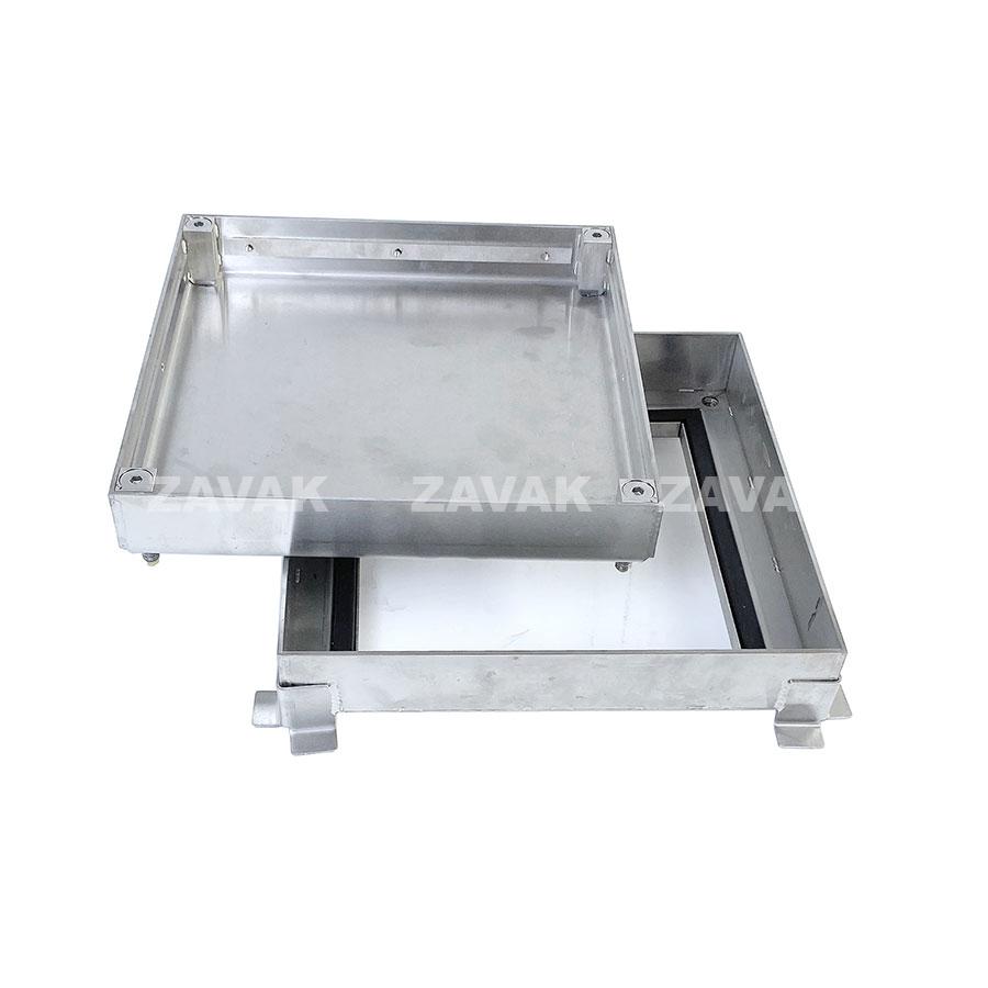 Nắp bể phốt Zavak MHE-25 KT25x25cm, chống nước, chống mùi, lát đá dày 2 cm chịu tải 1 tấn, inox 304