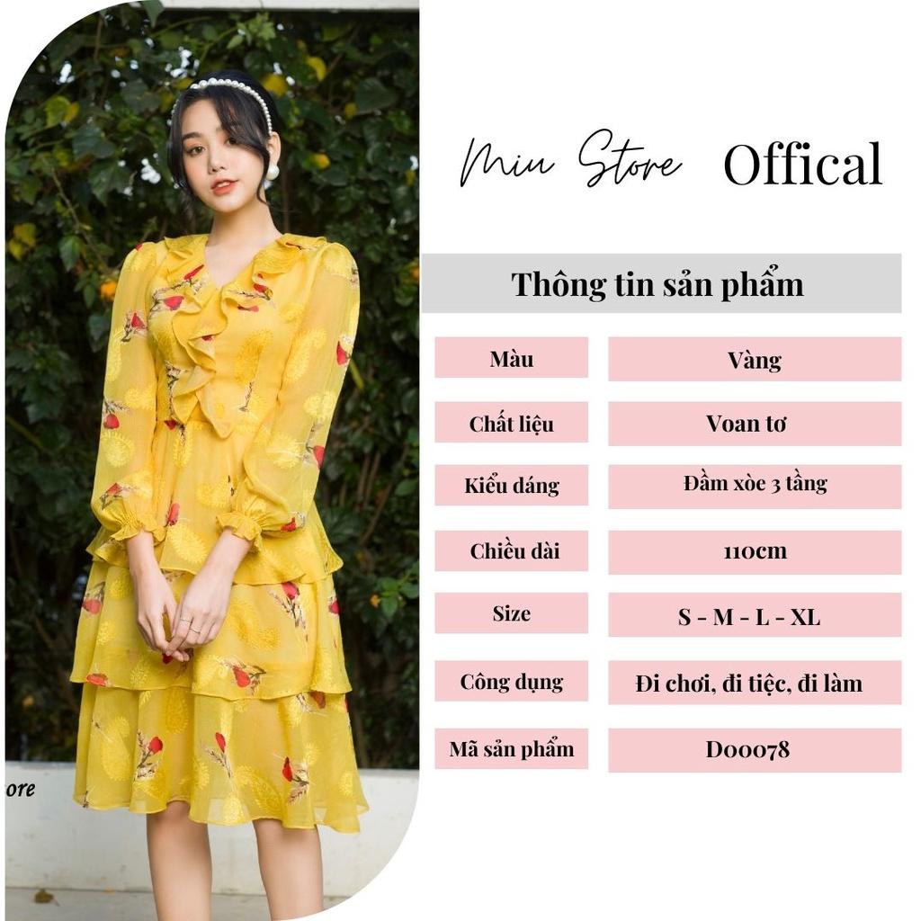 Váy xòe 3 tầng bèo cổ Miu Store DL0078