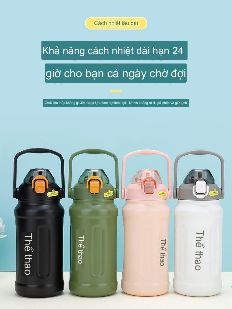 Bình giữ nhiệt 1000ml Hilogi có ống hút nắp bật , giữ nóng lạnh trên 10 giờ , quai xách chắc chắn