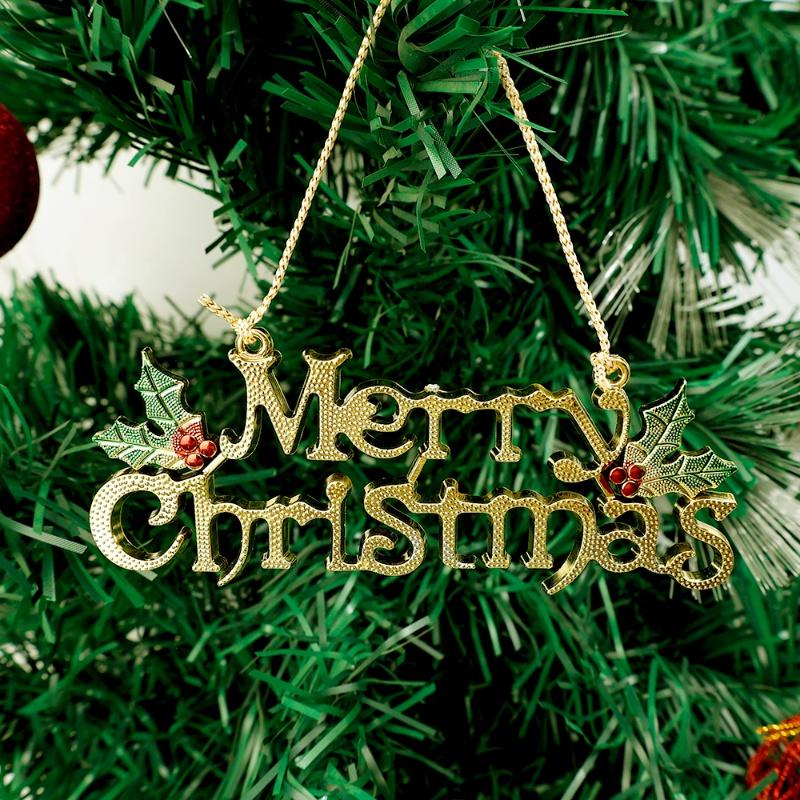 Phụ Kiện Trang Trí Cây Thông Giáng Sinh Hình Chữ Merry Christmas 3D Kích Thước 14 / 20cm