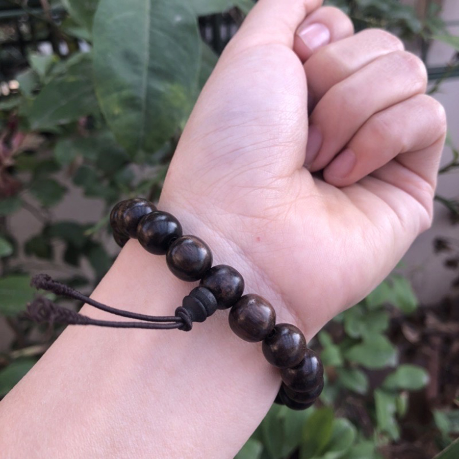 Vòng tay Mun sọc đen gỗ nhập khẩu Núm Hồ Lô (BH696) Đem lại May Mắn - Tài Lộc - Bracelet of HAHANCO