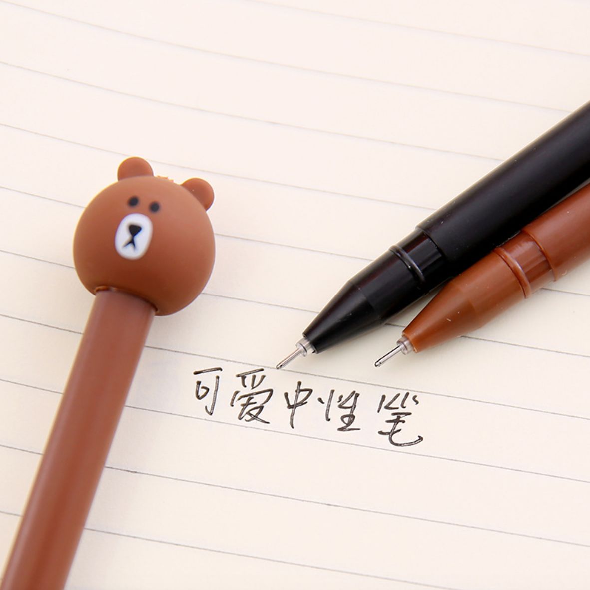 [COMBO 3 Chiếc] Bút Bi Viết Gấu Nâu Siêu Dễ Thương - Bút Bi Nước Văn Phòng Mực Đen