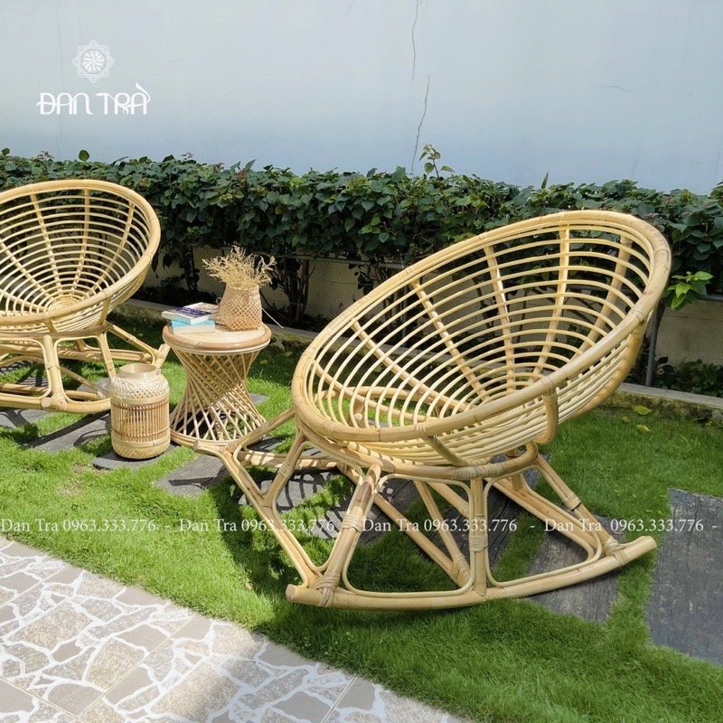 Ghế Mây Tròn Papasan Bập Bênh Thư Giãn, Ghế Mây Đọc Sách Kèm Nệm, Mây Tre ĐAN TRÀ ( Được Chọn Màu Nệm)