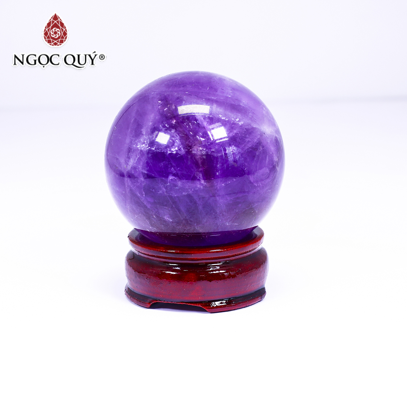 Quả cầu đá thạch anh tím mệnh hỏa. thổ - Ngọc Quý Gemstones