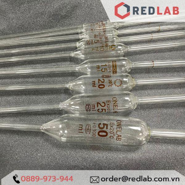 Pipet bầu thuỷ tinh 1 vạch 1ml 2 3 5 10 20 25 50 ml ONELAB Volumetric Pipette