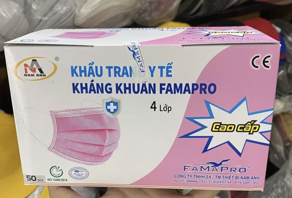 Khẩu Trang Y Tế 4 Lớp Nam Anh (Hộp 50 Cái - Màu Hồng)