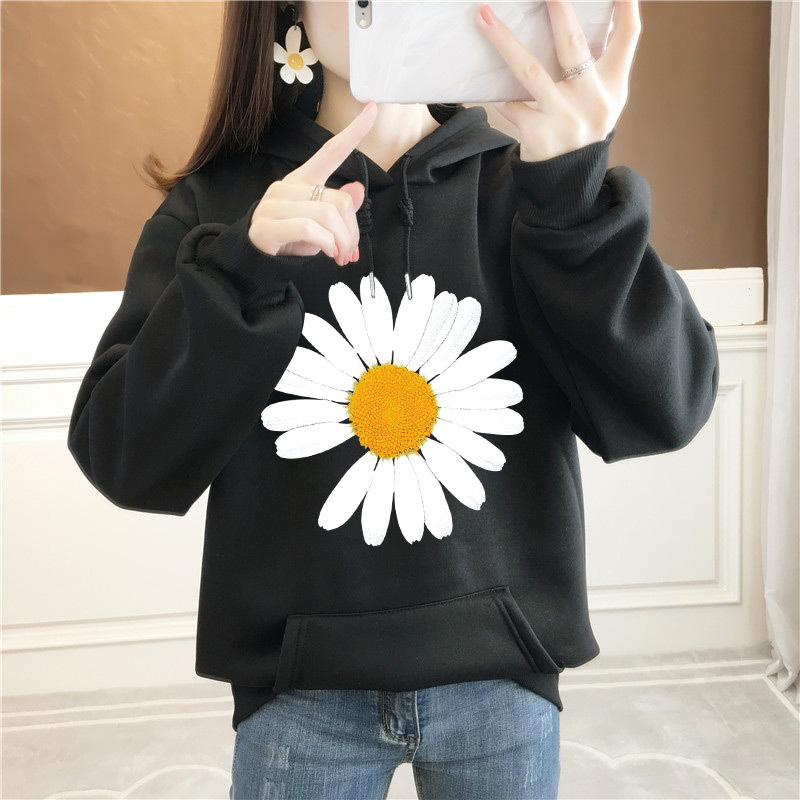 Áo Hoodie Hoa Cúc Nữ, Kiểu Mẫu Hiện Đại Mặc Mọi Lứa Tuổi, Chất Nỉ Mềm Mịn Lót Bông Trong Cực Ấm