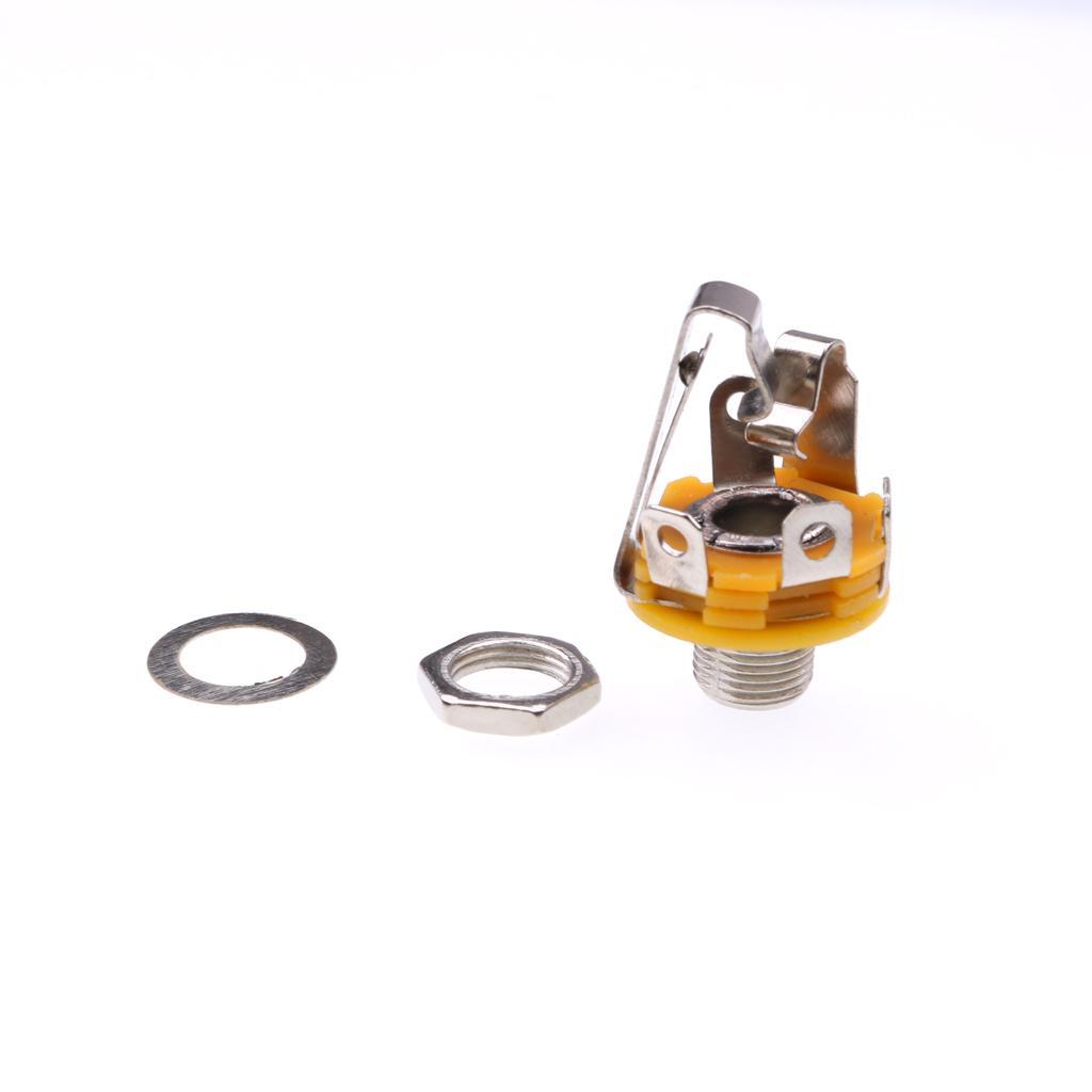 5 Pieces Guitar Stereo Socket 6.35mm Electric Guitar Stereo Socket