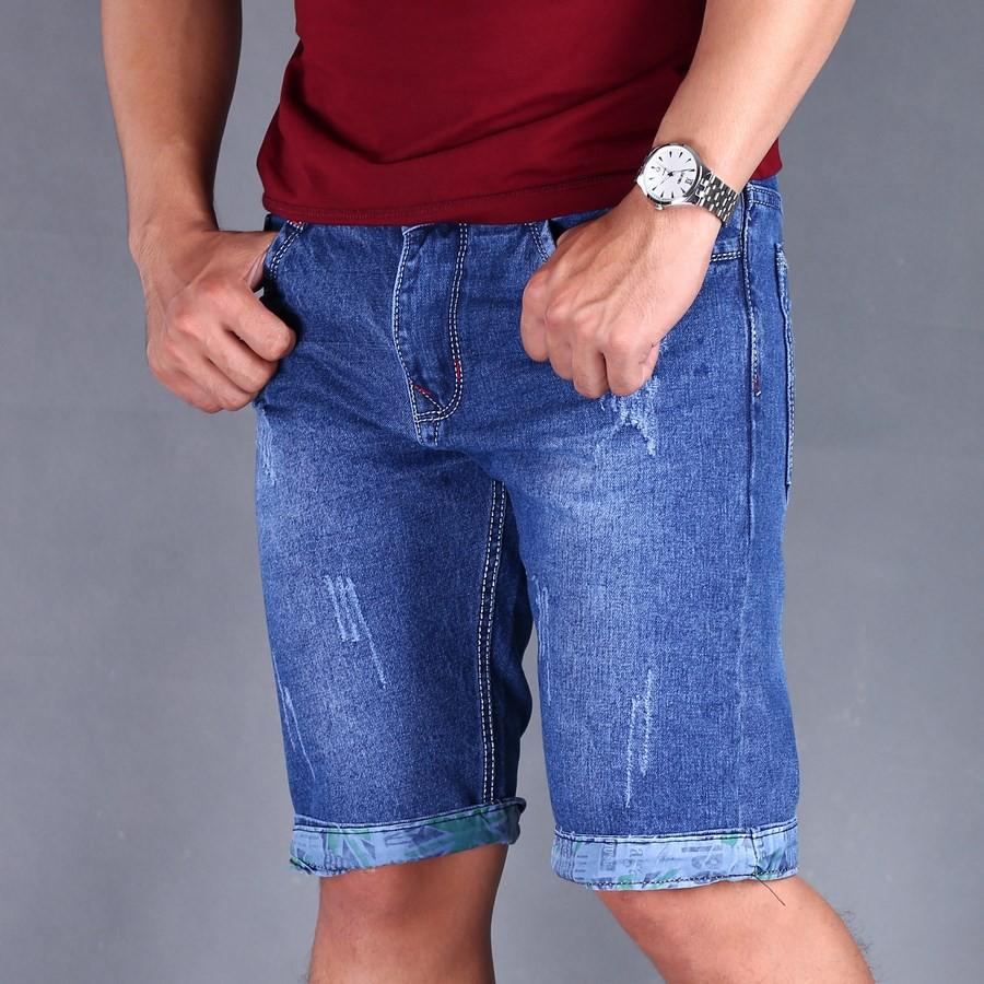 Quần short jean nam xanh xước GN37 Gấu nâu | quần nam | quần short nam