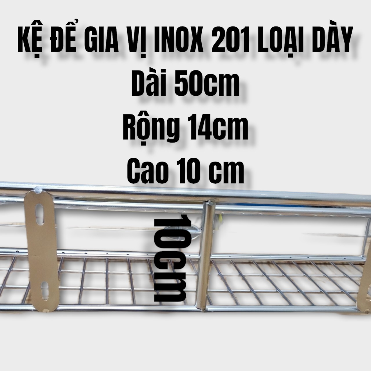 KỆ ĐỂ GIA VỊ INOX 201 DÀY - HÀNG VIỆT NAM