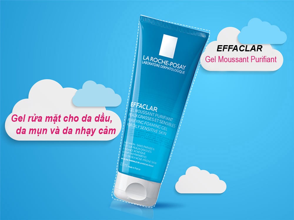 Gel Rửa Mặt Tạo Bọt Làm Sạch Dành Cho Da Dầu Nhạy Cảm La Roche Posay Effaclar Purifying Foaming Gel For Oily Sensitive Skin 200ml